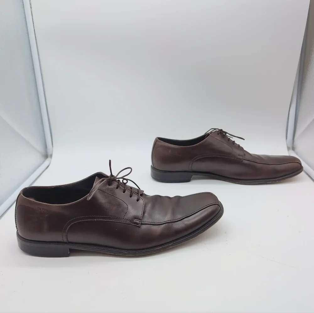 Classic Hugo Boss Sz 11 Brown Leather Men's Dress Shoes